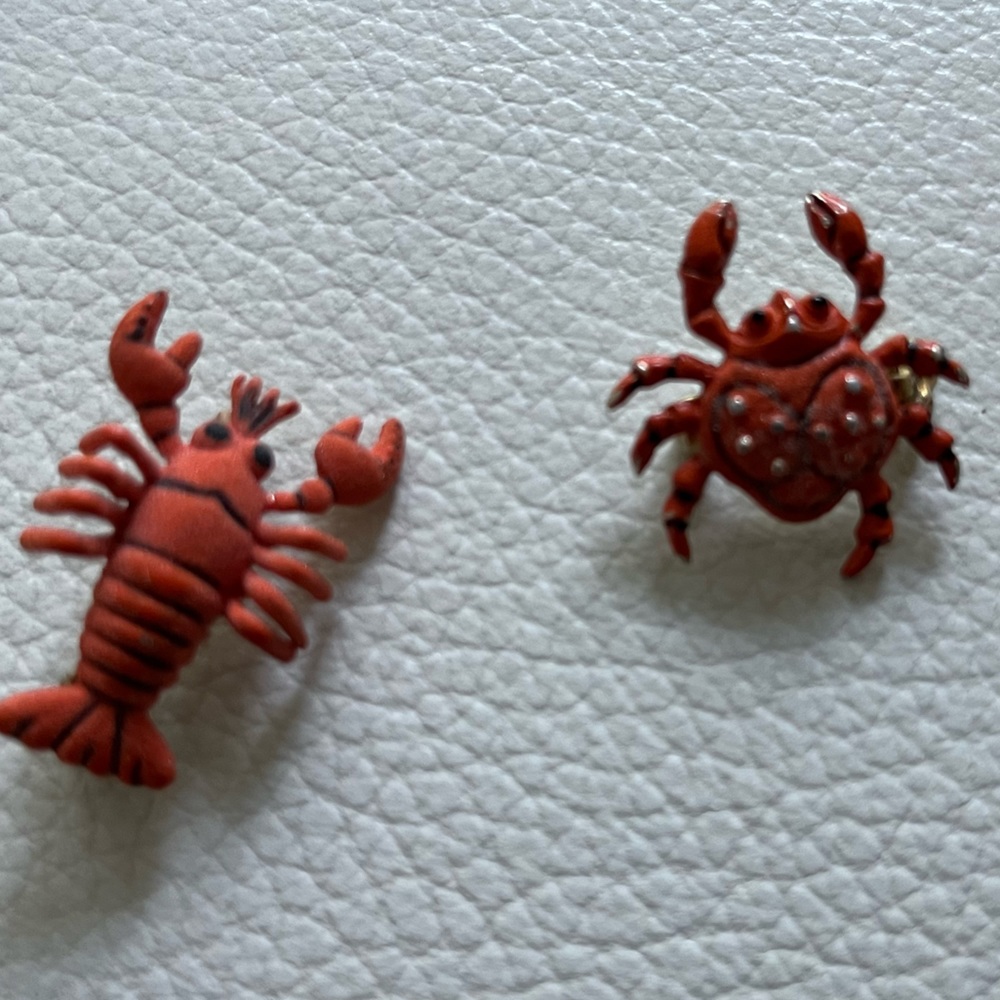 Vintage crab and lobster brooches